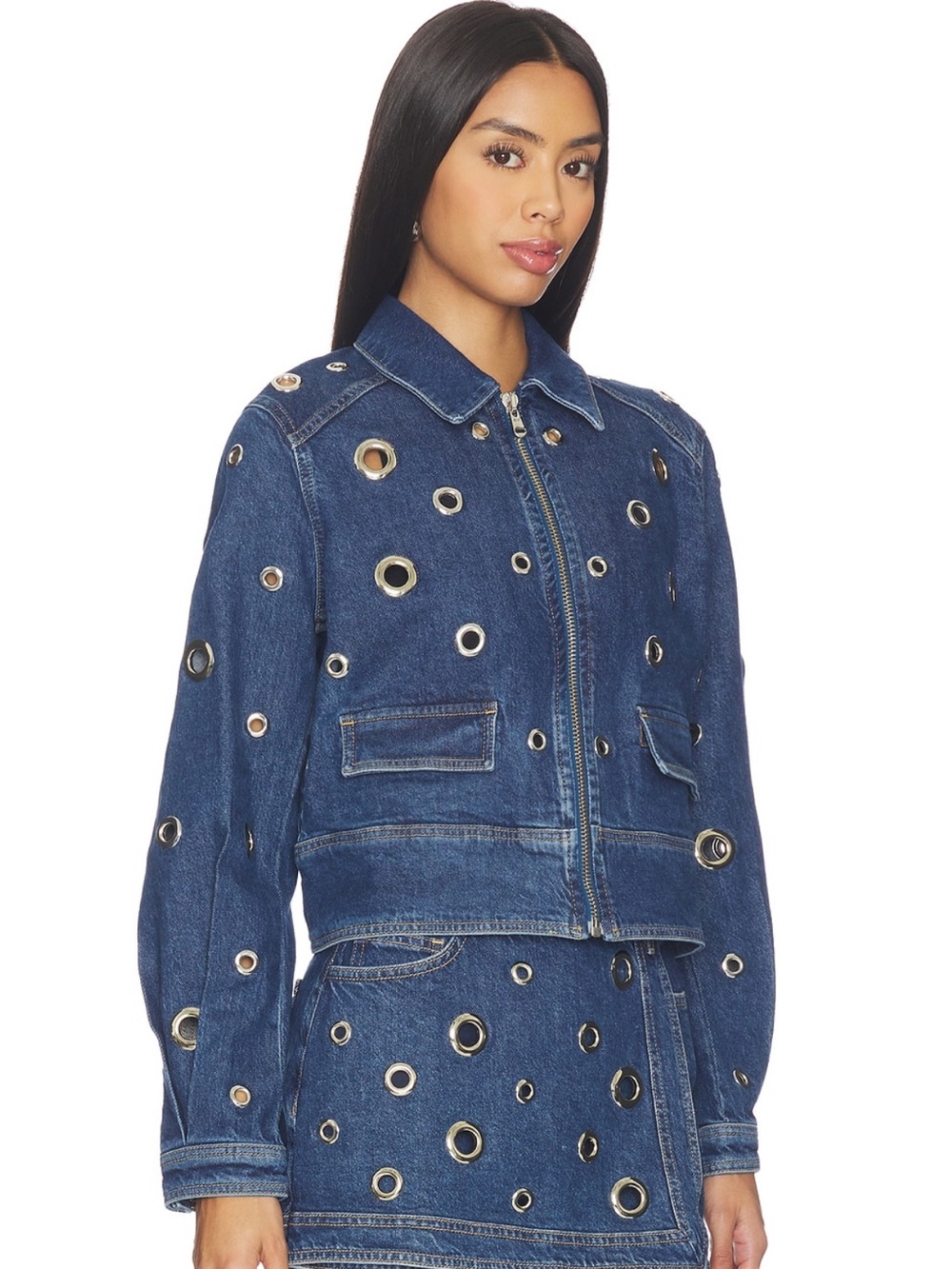 cinq a sept Denim Harriet Jacket in Tide - Picture 3 of 10